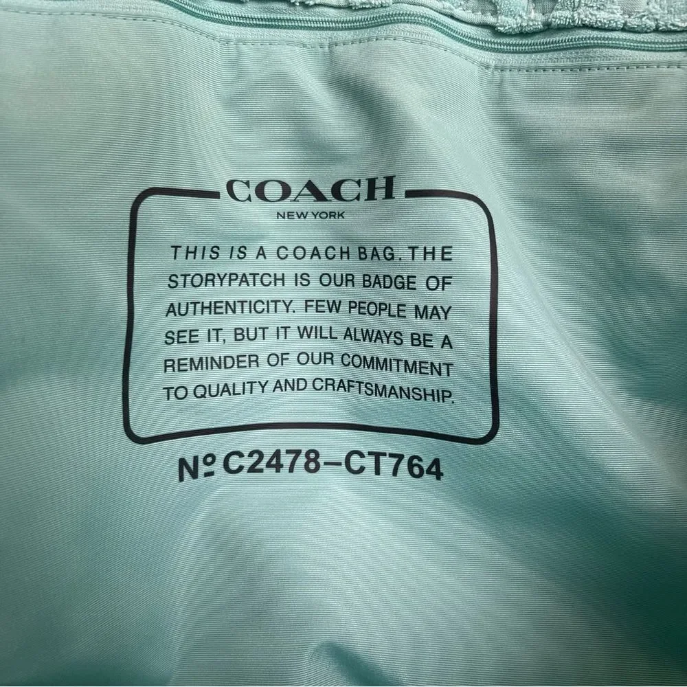Coach Tote In Signature Terry Faded Blue CT764 Shoulder Pool Beach Bag
